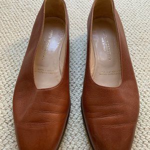 Italian nLeather Tan Flats